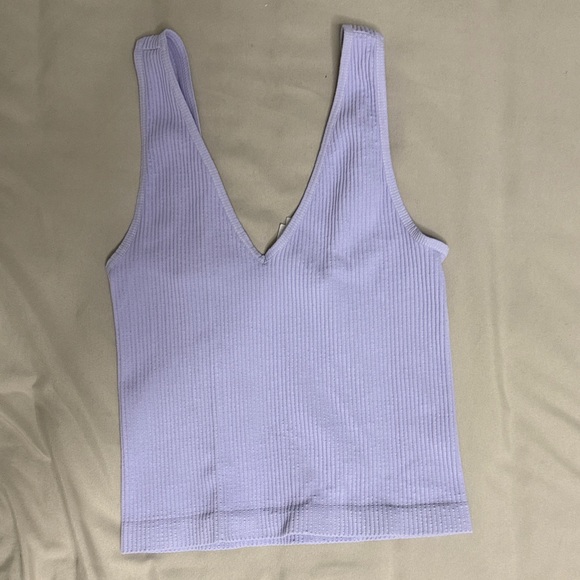 Nikibiki Lilac Ribbed V-Neck Tank Top - Picture 1 of 5
